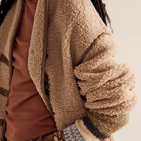 We The Free All Too Well Cuff Turtleneck Top in Raw Umber Combo XS NWT - Picture 10 of 12